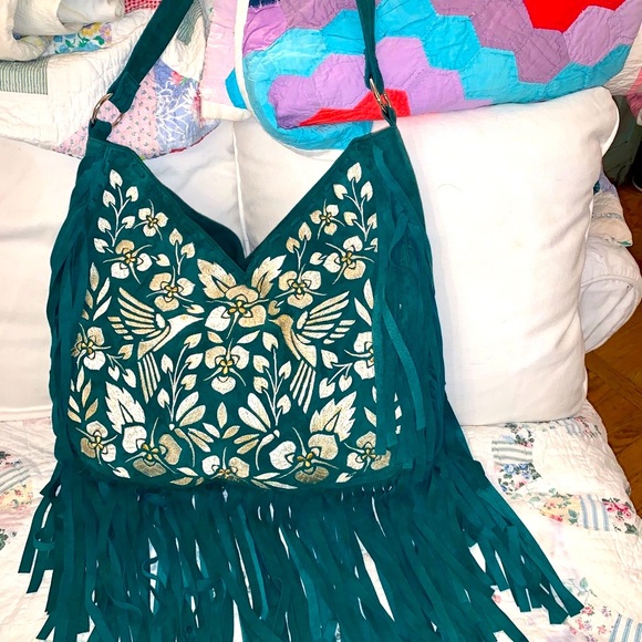 NEW HUGE EMBROIDERED FRINGED BOHO BAG FROM AUSTRALIA - ONE OF A KIND!!! - Picture 3 of 14